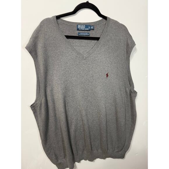 Ralph Lauren Polo Sweater Vest Men's Size 3XLT (Tall) Grey Casual Preppy Golf - Picture 3 of 6